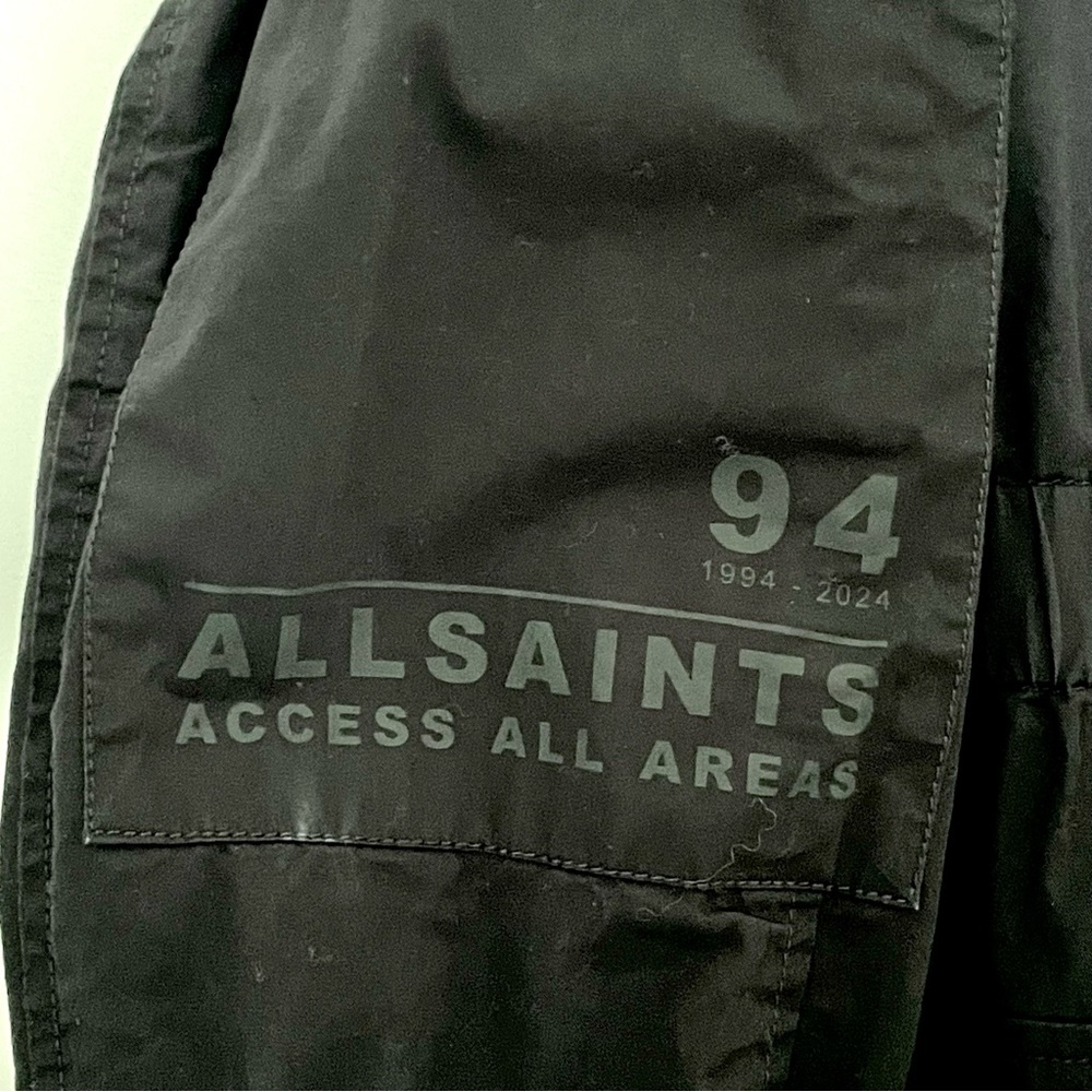NWT AllSaints Black Utility Jacket Back Logo Graphic Print - Picture 10 of 13